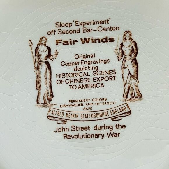 Alfred Meakin Staffordshire England 'Fair Winds' Bowl Original Copper Engravings - Picture 8 of 8